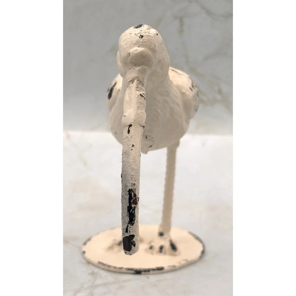 Urban Outfitters Cast‎ Iron Sandpiper Figurine Antique White Distressed 6